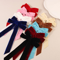 SongMay Nouveau Nœud à Cheveux en Ruban de Velours Doux avec Longue Traîne, Pince Nœud Papillon pour Accessoire Cheveux Femme