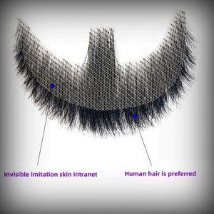 Bán buôn người đàn ông của râu nhân tạo tóc thật râu sản phẩm Prop dán trang điểm giả râu ria mép - Product Image 5