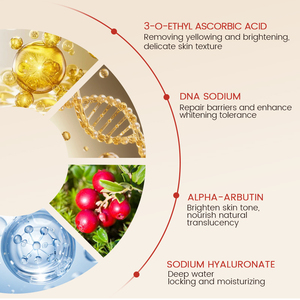 Suero Facial con Vitamina C OEM 50ml, Hialuronato de Sodio, Alfa-Arbutina, ADN de Sodio para Iluminar, Reparar la Barrera Cutánea y Antiarrugas - Product Image 5