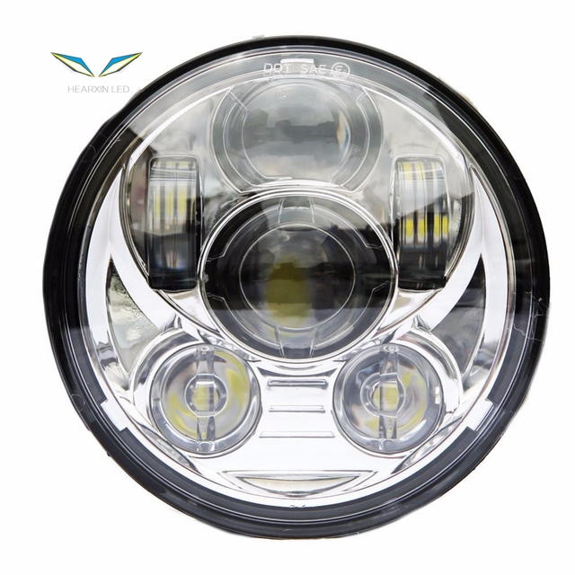 Round Headlight 5-3/4" Led Headlight 5.75 Inch Motorcycle Projector High / Low HID LED Front Driving Headlamp Head Light