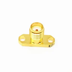 Conector hembra RF Serie KFD Conector con brida SMA de 50 ohmios y 2 orificios