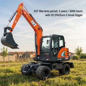 Mini-excavatrice sur roues ZT75W-<span class=keywords><strong>S</strong></span> EPA Euro 5 <span class=keywords><strong>de</strong></span> 7 tonnes, homologuée CE, <span class=keywords><strong>avec</strong></span> ligne <span class=keywords><strong>de</strong></span> marteau pour l'entretien des égouts urbains et des routes - Product Image 1