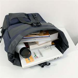 High Quality 17 Inch Custom <b>Simple</b> Waterproof Teenager Roll Top Outdoor School Bags Business Travel Laptop <b>Backpack</b> for Men - Product Image 4