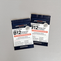 Sachets plats refermables en plastique personnalisés pour emballages de capsules de compléments alimentaires, pilules, vitamines et bonbons gélifiés