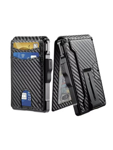 RFID pop-up ad accesso rapido in alluminio metallo portacarte <span class=keywords><strong>portafoglio</strong></span> <span class=keywords><strong>uomo</strong></span> in pelle <span class=keywords><strong>portafoglio</strong></span> RFID business titolare della carta di credito in pelle - Product Image 6