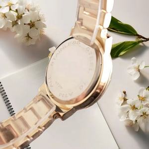 Montre pour femmes en or rose avec strass, cadran à chiffres romains, bracelet en acier inoxydable, luxe, mode, nouveau design, montres pour filles - Product Image 6