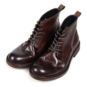 Nouvelles bottes de <span class=keywords><strong>moto</strong></span> pour hommes en cuir véritable à talons épais de style britannique rétro à lacets croisés printemps - Product Image 2