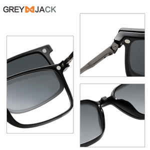 แว่นกันแดดโพลาไรซ์แม่เหล็กสำหรับผู้ชายและผู้หญิง พร้อมเลนส์ TAC กรอบดำ มองเห็นได้ในเวลากลางคืน ป้องกันรังสียูวี 400 สไตล์ unisex - Product Image 4