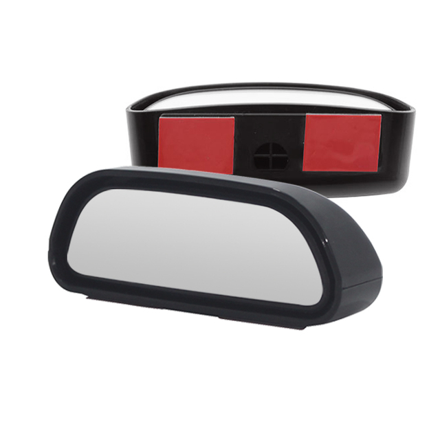 Black ABS Car Exterior Mirror Stick-On Auxiliary Blind Spot Mirror with Rear View Bodykit Type