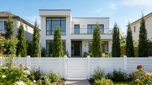 Clôture de confidentialité en aluminium, sécurité, noir, lattes plates, clôture en aluminium, persiennes transparentes, <span class=keywords><strong>vue</strong></span> sur la cour et le jardin - Product Image 2