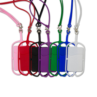 Pochette en Silicone pour Smartphone, permet de placer votre propre Logo sur votre téléphone portable, lanière de cou avec fente pour cartes
