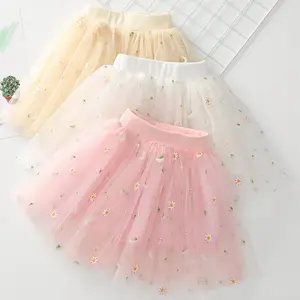 Công chúa mùa hè trẻ em bé Daisy tutu váy cho các cô gái sequined vải tuyn Toddler ren pettiskirt