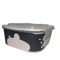 Boîte en papier carrée de haute qualité SP2543 pour emballage alimentaire, boîte en papier carrée pour plats à emporter avec couvercle