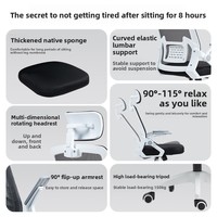 Chaise de bureau ergonomique Yazhi en maille respirante, dossier confortable pour de longues périodes d'assise, réglable en hauteur, idéale pour les conférences