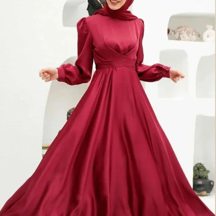 Vestido completo de árabe saudita Abaya em relevo Eid Abaya Dubai Turquia moda muçulmana novo preço baixo