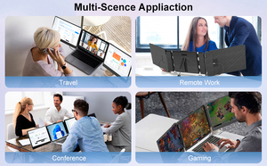 Triplo Monitor Portatile da 14'' Pollici 1080P FHD IPS Estensione Schermo <span class=keywords><strong>LCD</strong></span> per Laptop Plug and Play Extender Monitor Portatile per Notebook - Product Image 4