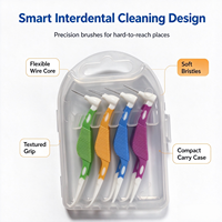 Brosses interdentaires en forme de L, tête en fil métallique fin, poignée ergonomique antidérapante, nettoyage buccal en profondeur