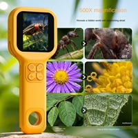 Microscopio Portátil de Fábrica para Niños, Lupa Electrónica Digital de Mano con Pantalla y Enfoque Ajustable, Herramienta Científica de Plástico