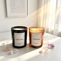 Witoyou Groothandel Productie Premium Op Maat Gemaakte Luxe Geurkaarsen met Cadeauverpakking in Mat Zwarte Glazen Pot en Houten Deksel