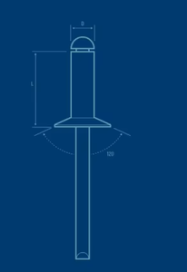Desconto Grande Rebite De Repuxo Aluminio Escareado Preto/Branco/Aluminio Brilhante RIVET - Product Image 2