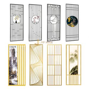 EX711 Durable Modern Laser Cut Stainless Steel 304 Foldable MultiFunctional Room Divider Home <b>Decoration</b> <b>Screen</b> Partition - Product Image 1