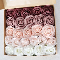 A-240 boîtes de fleurs en mousse Bouquet de fleurs de mariée Roses en mousse Orange avec tiges
