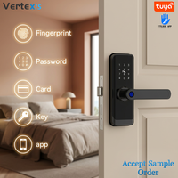Serrure de porte intelligente Vertexis Tuya, verrouillage automatique, empreinte digitale, clavier, mot de passe, pêne dormant, pour portes intérieures en bois/acier, fonctionne avec 4 piles AA, Cloud