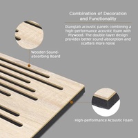 Panneaux acoustiques ondulés Runwood, insonorisants, autocollants, en bois, pour la décoration intérieure