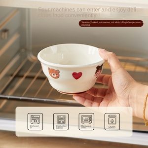 ชามข้าวพอร์ซเลนเคลือบใต้ผิวเคลือบ ใช้กับไมโครเวฟได้ เหมาะสำหรับเทศกาลมิตรภาพ ของใช้ในครัวเรือน ปี 2025 ใหม่ คุณภาพสูง ดีไซน์สร้างสรรค์ ลายการ์ตูน สวยงาม - Product Image 2