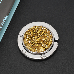 工厂多色钻石防滑折叠金属手提包挂钩标志可折叠钱包毕业纪念品餐桌衣架 - Product Image 6