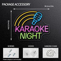 Karaoké Night Neon Sign Dimmable Live on Air Neon Light Sign pour décoration murale