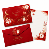 Ensemble de papeterie personnalisée avec papier à lettres floral brillant, enveloppe, carte de vœux, invitation de mariage, anniversaire, OEM ODM, cadeau