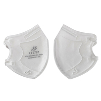 Masque facial de protection jetable FFP2, masque facial plié 5 plis avec certification CE