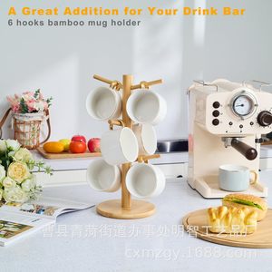Wooden Cup Holder 6 Tier Desktop Organizer For Kitchen Countertop Storage Eco Friendly Coffee <b>Teacup</b> Rack - Product Image 3
