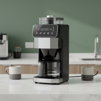 Cafetera Eléctrica Anbolife de 1050W con Molinillo, Acero Inoxidable, Programable 24H, Pantalla Táctil, Función Mantener Caliente, para Hogar y Cocina