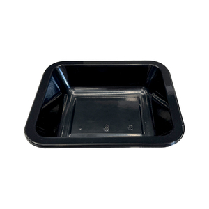 Custom Plastic Food Insert Tray Black Cpet Disposable Plastic Food Tray Hot Meal Prep Containers