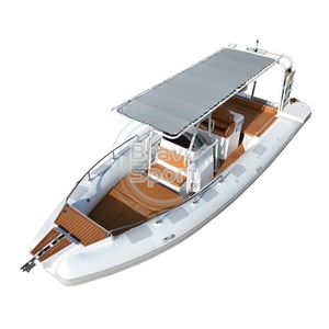 2025 luxe personnalisé famille loisirs 28ft Yacht T-TOP 860 V profond coque en fibre de verre gonflable nervure <span class=keywords><strong>bateau</strong></span> aluminium barre de roulement - Product Image 4