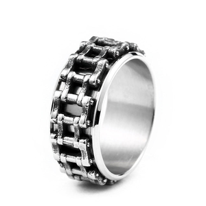 Bagues en acier inoxydable pour hommes, design chaîne de <span class=keywords><strong>moto</strong></span> vintage, bijoux de mode Tempusort, vente en gros - Product Image 1