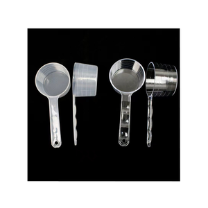 Cuchara medidora de PP transparente de plástico de 50ml y 25g, cuchara de leche en polvo de fondo plano redondo transparente con bolsa de Opp a escala - Product Image 1