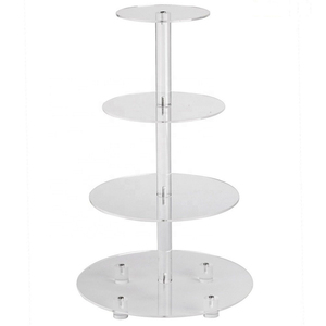 <span class=keywords><strong>4</strong></span> Tier <span class=keywords><strong>Acrylic</strong></span> cupcake đứng hiển thị cupcake tháp có thể tháo rời vòng <span class=keywords><strong>Acrylic</strong></span> hiển thị thực phẩm đứng với cơ sở cho tiệc cưới - Product Image 1