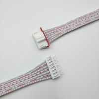 Kabel Harness Pita Datar Putih Merah Kustom dengan Header Pin Satu Ujung untuk Interkoneksi Sinyal Papan Kontrol Peralatan Rumah Tangga
