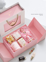 Boîte cadeau macaron rose personnalisée haut de gamme de haute qualité pour souvenirs, Saint-Valentin, avec lamination brillante et impression dorée