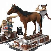 Cheval animatronique grandeur nature, modèle d'animal mécanique, statue de présentation personnalisée pour la décoration des parcs, des centres commerciaux et des zoos