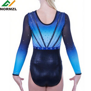 Özel rekabet jimnastik Leotard dans Leotard sarı yetişkin uzun kollu jimnastik giyim - Product Image 4