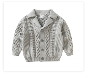 Pull-over en tricot <span class=keywords><strong>pour</strong></span> bébé garçon, col en V, fermeture à <span class=keywords><strong>ceinture</strong></span>, en coton, crochet, automne - Product Image 3