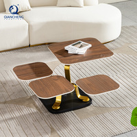 Table à thé rotative QIANCHENG en fibre de verre, vente directe d'usine, prix de gros, table basse de luxe intelligente et personnalisable
