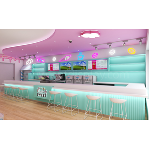 2025 Magasin de glaces et de bonbons design d'intérieur présentoir de magasin de bonbons personnalisé avec comptoir de bar de crème glacée à vendre - Product Image 1