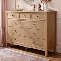 Commode de chambre à coucher en bois massif américain, table de chevet avec rangement, meuble de salon vintage français vieilli