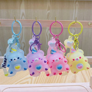 Cute Cartoon for Love Bear <b>Rubber</b> Keychain Small Pendant Car Keychain and <b>Floor</b> Push Decorative Gift Wholesale - Product Image 3