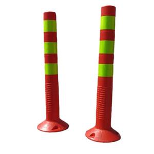 Pu Warning Post 75cm Red Yellow Elastic 360 Degree Recovery Ground <b>Mount</b> Traffic Divider - Product Image 4